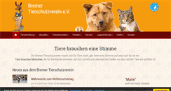Desktop Screenshot of bremer-tierschutzverein.de