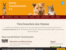 Tablet Screenshot of bremer-tierschutzverein.de